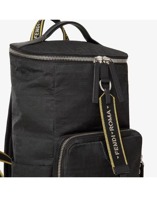 Fendi Black Ff Logo-Jacquard Backpack for men