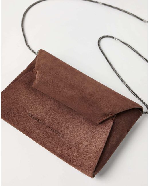 Brunello Cucinelli Brown Bc Duo Suede Shoulder Bag