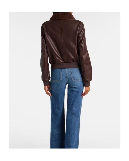 Nili Lotan Brown Zippered Leather Jacket