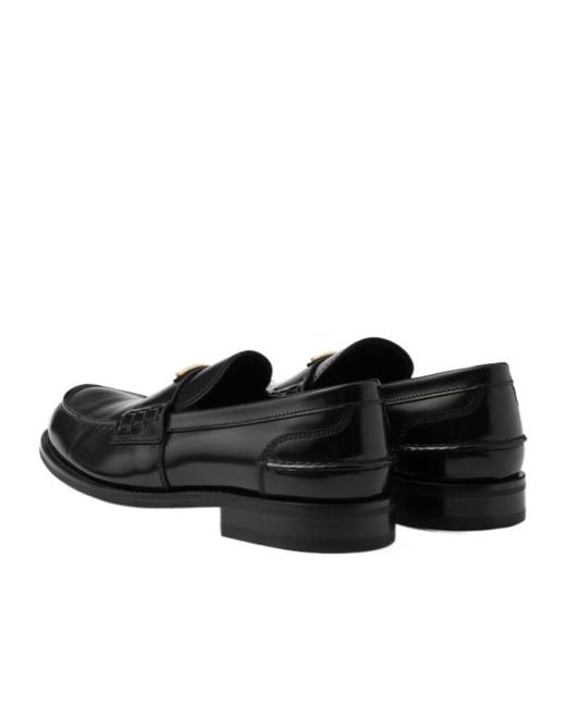 Prada Black Triangle-Logo Slip-On Loafers for men