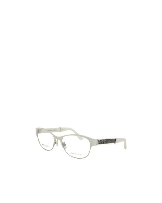 Jimmy Choo White Eyewear Cat-Eye Frame Glasses