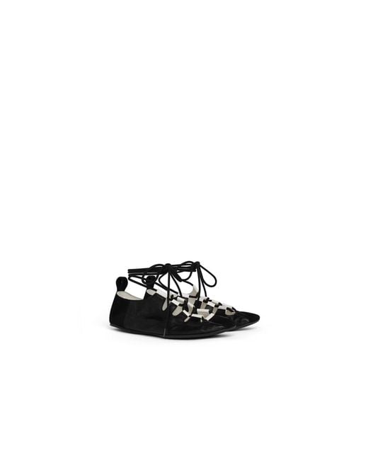 Alaïa Black Alaïa Fold Laced Flats