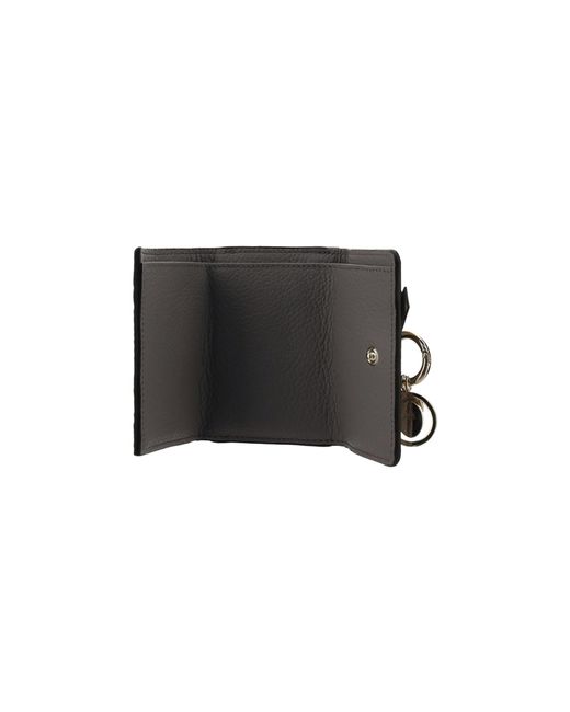 Chloé Black Alphabet Tri-Fold Compact Wallet