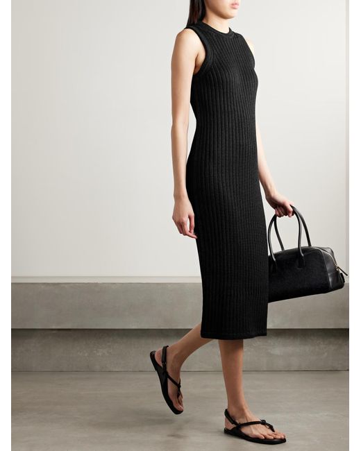 Proenza Schouler Black Leighton Ribbed Knit Dress