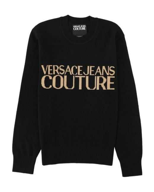 Versace Jeans Black Long-Sleeved Sweater for men