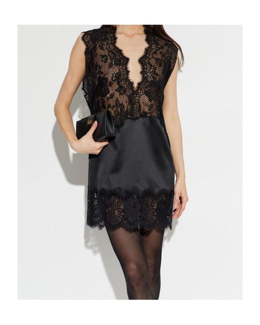 Dolce & Gabbana Black Sleeveless Lace Dress