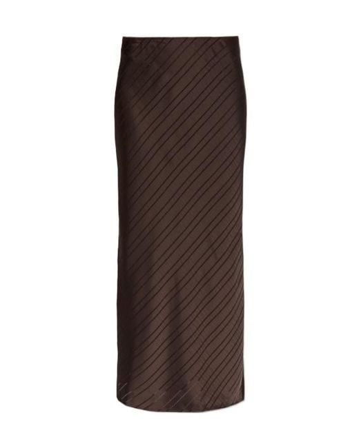 Samsøe & Samsøe Brown Striped Midi Skirt