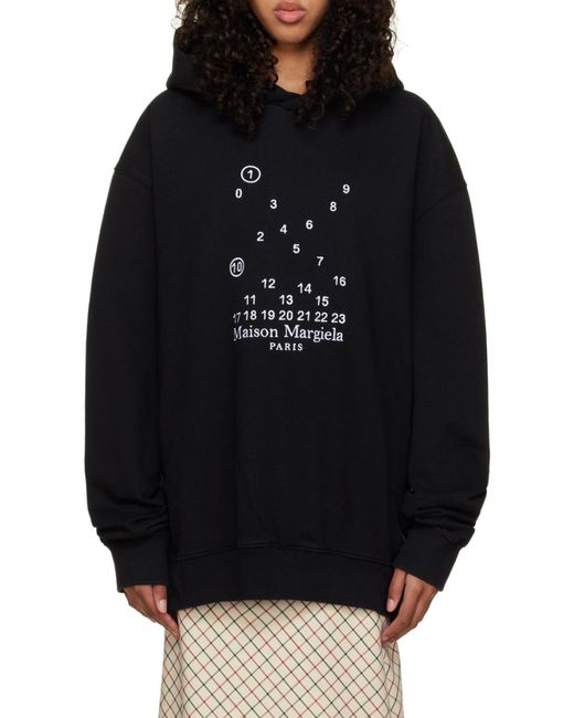 MM6 by Maison Margiela Blue Maison Margiela Logo-Printed Long-Sleeved Hoodie for men