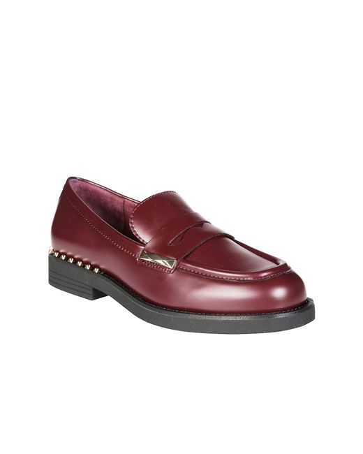 Ash Purple Round-Toe Loafers