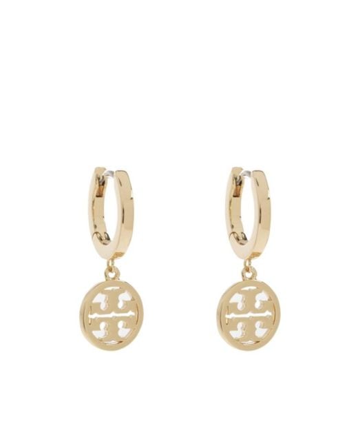 Tory Burch Metallic Miller Huggie Hoop Earrings