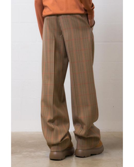 Dries Van Noten Brown Checked Casual Pants
