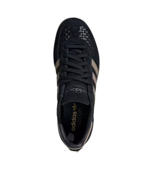 Adidas Originals Black Handball Spezial Woven Three-Stripe Sneakers for men