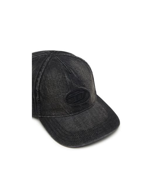 DIESEL Black C-Enic Frayed Detailed Denim Cap for men