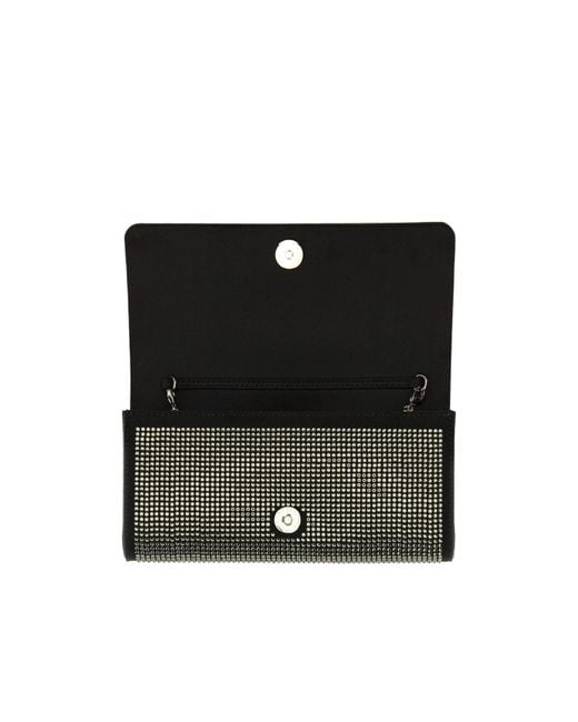Stella McCartney Black Foldover Top Clutch Bag