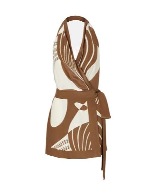 Sir Natural Almara Printed Silk Wrap Dress