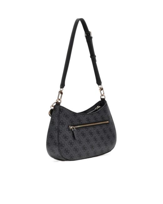Guess Black Noelle 4G Curved Shoulder Bag