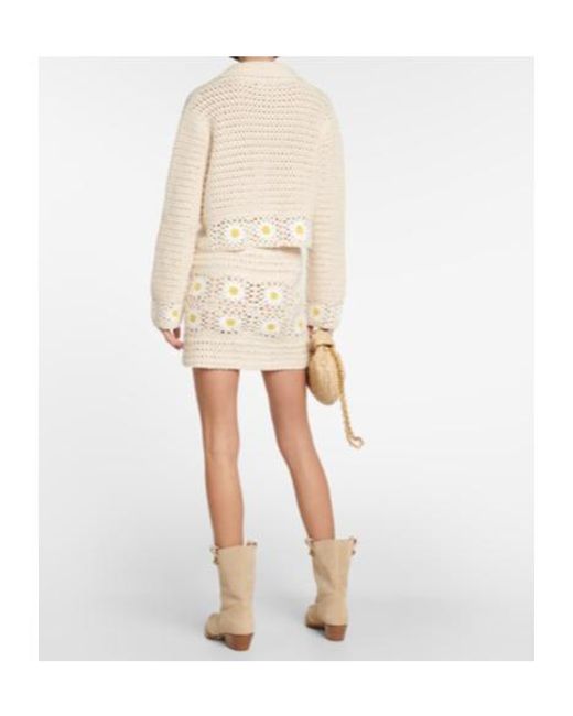 Alanui Natural Daisy Crocheted Miniskirt