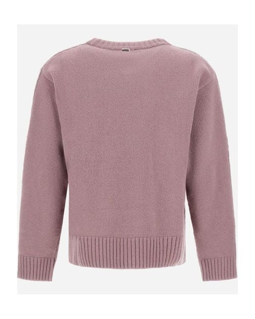 Herno Purple Crew-Neck Wool Sweater