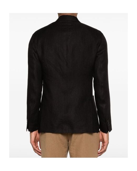 Lardini Black Double-Breasted Blazer for men