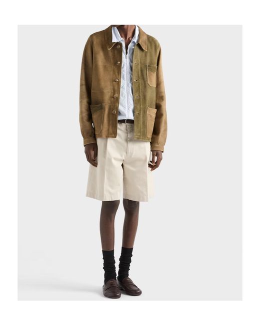 Prada Green Suede Blouson Jacket for men