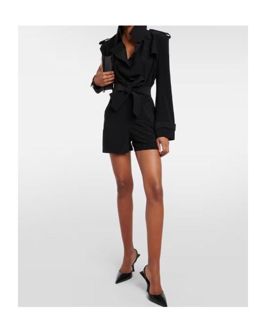 Norma Kamali Black Jersey Playsuit