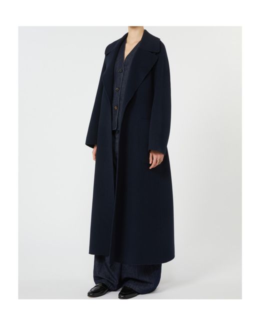 Max Mara Blue 'S Doris Belted Long-Sleeved Coat