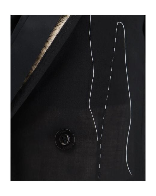 Sacai Black Double-Breasted Suit Jacket