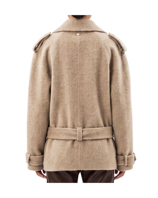 GIUSEPPE DI MORABITO Natural Double-Breasted Belted Coat