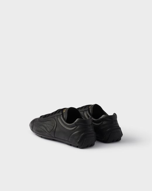 Prada Black Montecarlo Re-Edition 2005 Antiqued Nappa Leather Sneakers for men