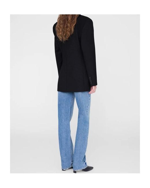 Anine Bing Black Aretha Long Sleeve Blazer