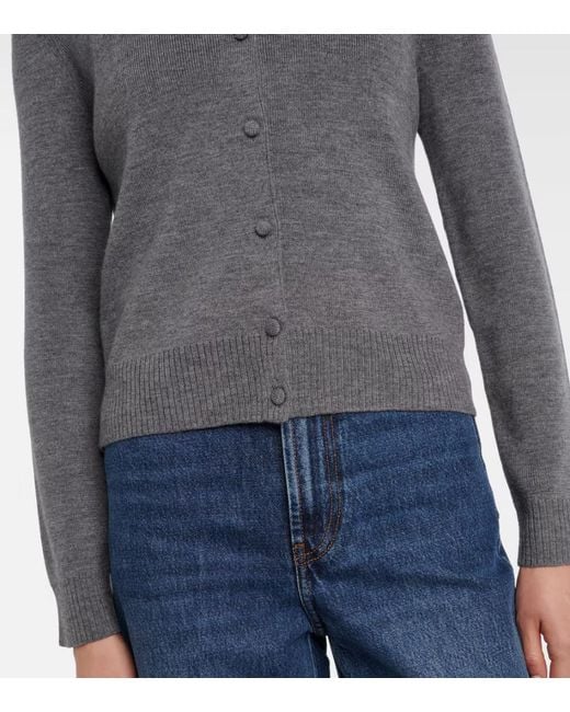 Veronica Beard Gray Daro Embellished Wool Cardigan