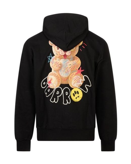 Barrow Black Teddy Bear Printed Hoodie for men