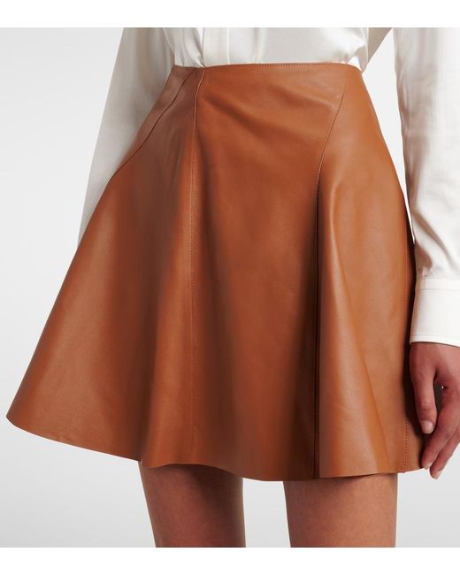 Ralph Lauren Brown Leather Miniskirt