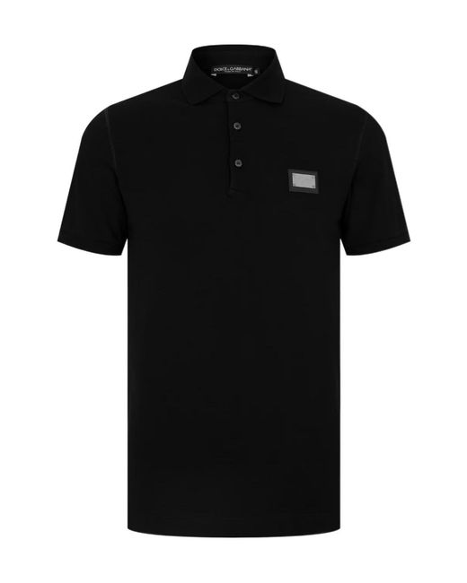 Dolce & Gabbana Black Dg Plate Polo Sn00 for men