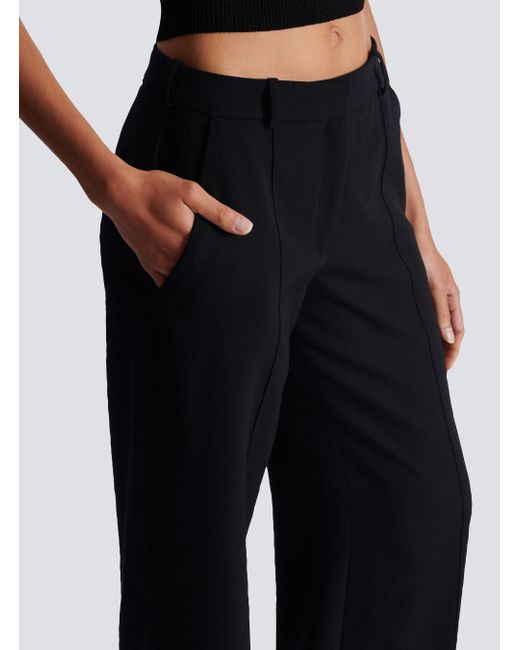 Balmain Black Waistband Loop Casual Pants