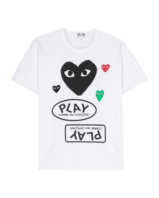 COMME DES GARÇONS PLAY White Comme Des Garçons Play Heart-Patch Crewneck T-Shirt for men