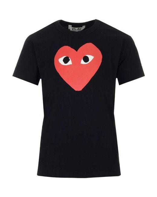 COMME DES GARÇONS PLAY Black Heart Printed Short-Sleeved T-Shirt
