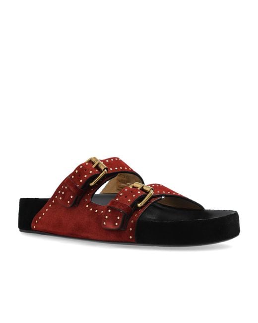 Isabel Marant Brown Lennyo Slip-On Buckle Sandals