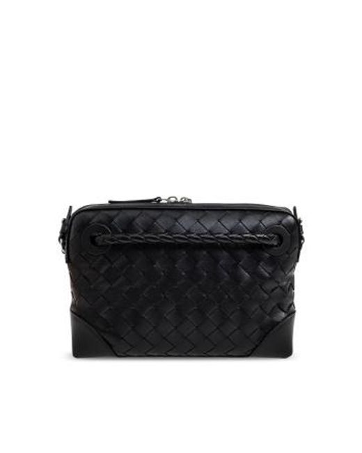 Bottega Veneta Black Knot Detail Intrecciato Messenger Bag for men