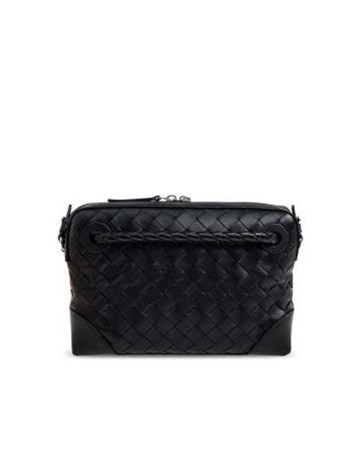 Bottega Veneta Black Knot Detail Intrecciato Messenger Bag for men