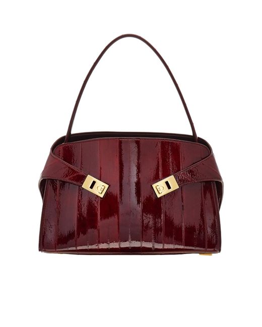Ferragamo Red Hug Soft Shoulder Bag (M)