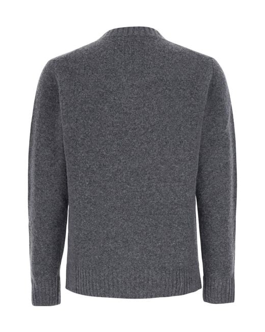 Kangra Cashmere Gray Long-Sleeve Crew-Neck Sweater for men