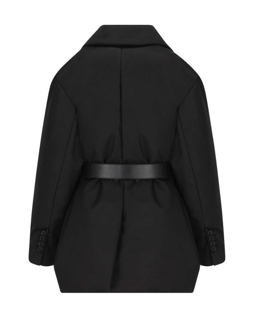 Prada Black Belted Logo-Detailed Puffer Jacket