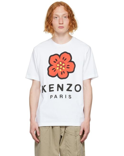 KENZO White 'Boke Flower' T-Shirt for men
