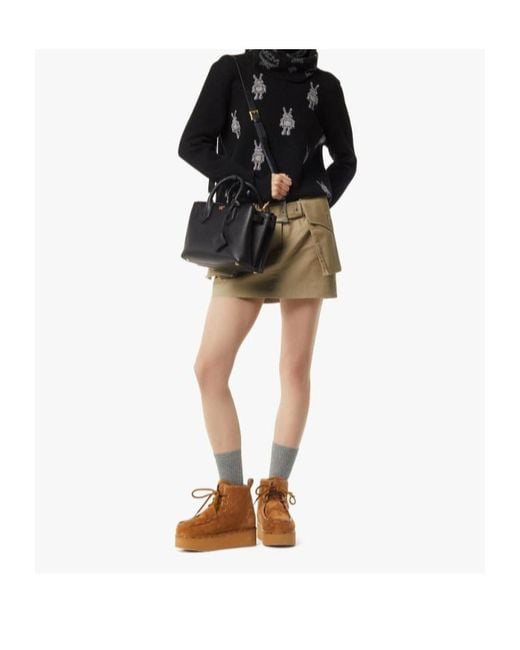 MCM Black Milla Small Tote Bag