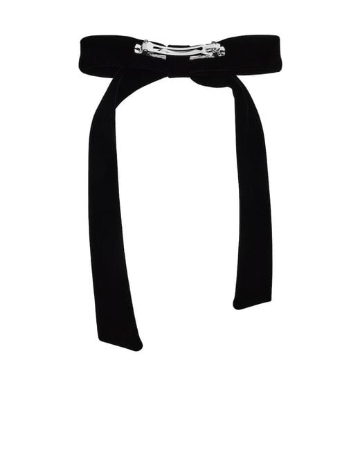 Balenciaga Black Holli Thin Hair Bow Hair Clip