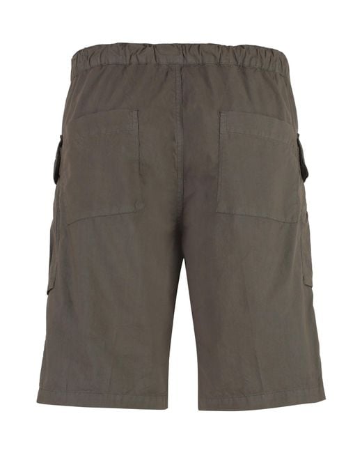 Aspesi Gray Mid-Rise Straight-Leg Cargo Shorts for men