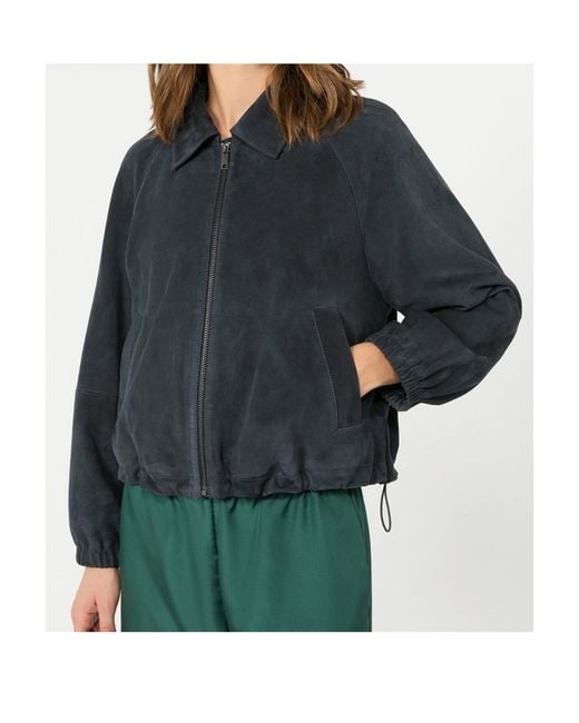 Weekend by Maxmara Blue Suede Jacket