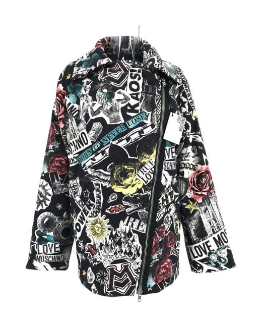 Moschino White Zippered Casual Jacket