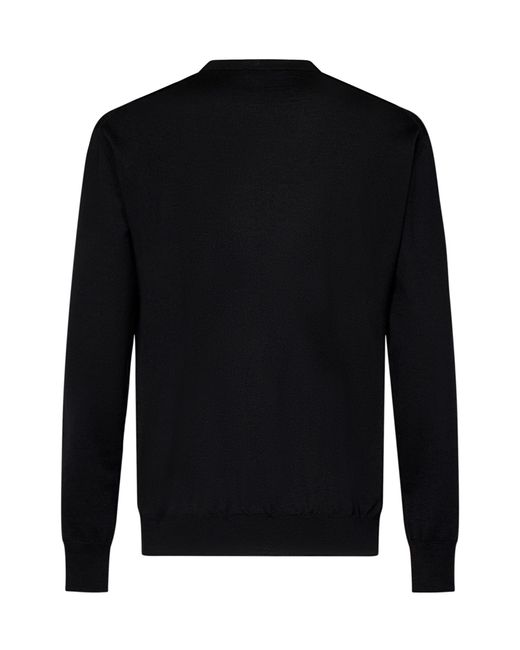 Jil Sander Black Ribbed Crewneck Jumper for men
